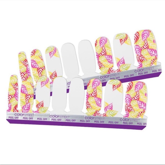 *Retired* Color Street: As It Ferns Out | Tropical Summer Island Neon Pink White - Picture 11 of 11